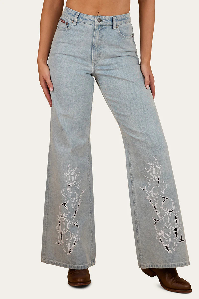 Ringers Western Womens April High Rise Wide Leg Jean - Vintage Light Blue