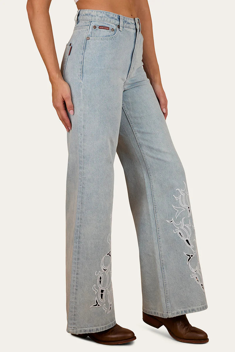 Ringers Western Womens April High Rise Wide Leg Jean - Vintage Light Blue