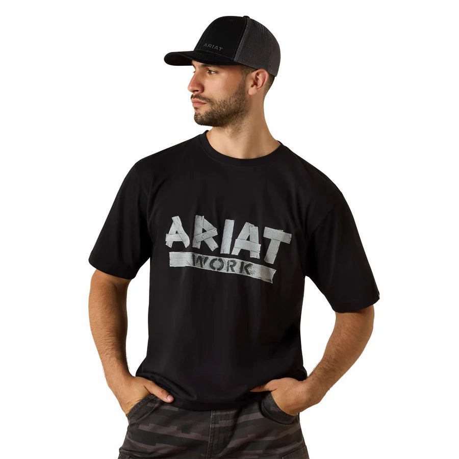 Ariat Men's Rebar Cotton Strong Duct Logo T-Shirt - Black
