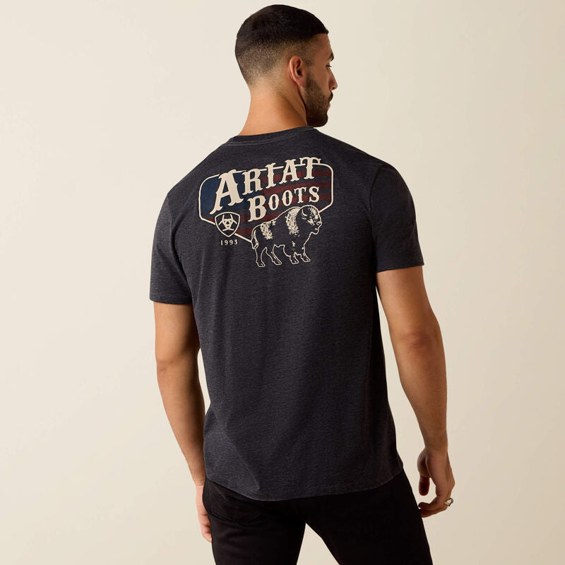 Ariat Men's American Bison Classic Fit T-Shirt - Charcoal Heather