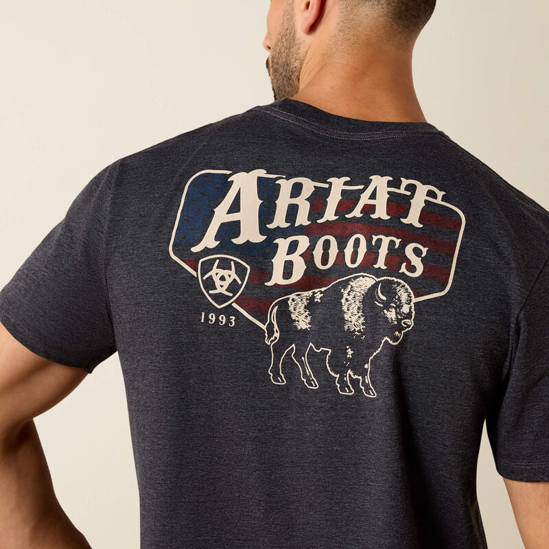 Ariat Men's American Bison Classic Fit T-Shirt - Charcoal Heather