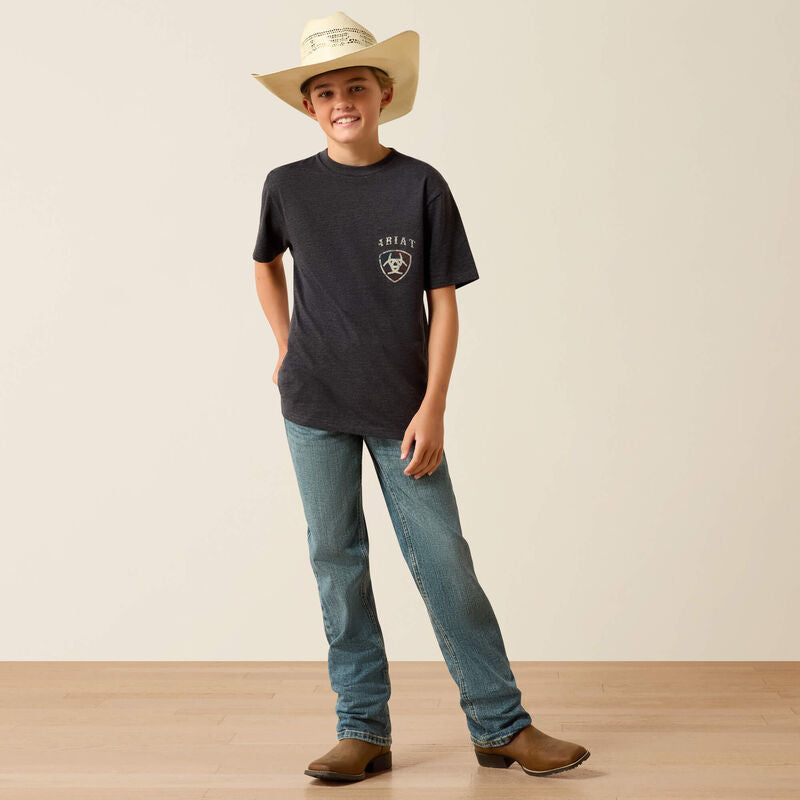Ariat Boy American Bison T-Shirt - Charcoal Heather