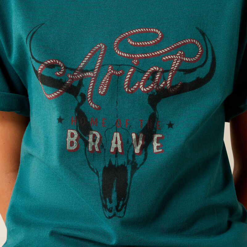 Ariat Boy's Cattle Skull Freedom T-Shirt - Mediterranean