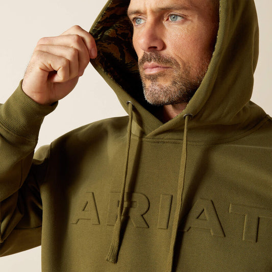 Ariat Men's Embossed Logo Hoodie -  Moss
