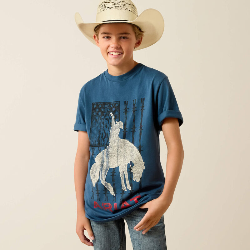 Ariat Boy's Flag Bronco T-Shirt - Key Largo