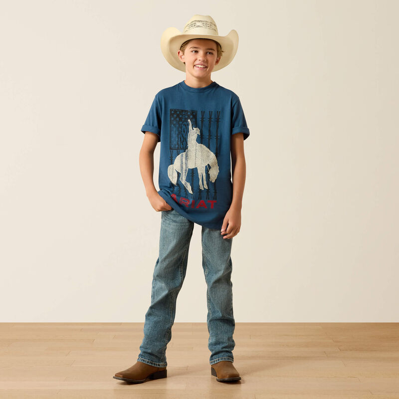 Ariat Boy's Flag Bronco T-Shirt - Key Largo