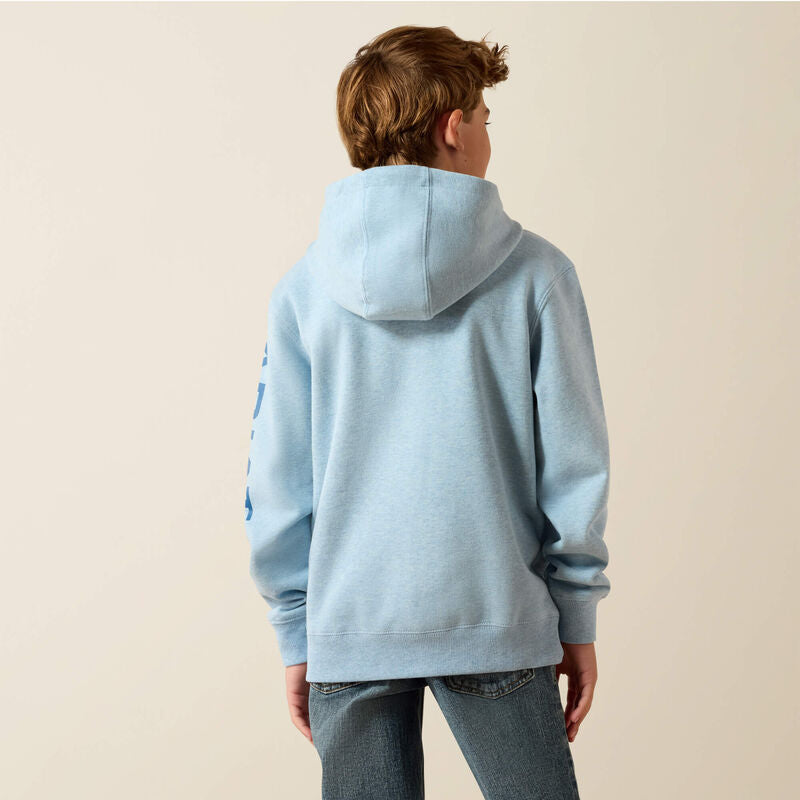 Ariat Boy's Logo Hoodie - Baby Blue Heather
