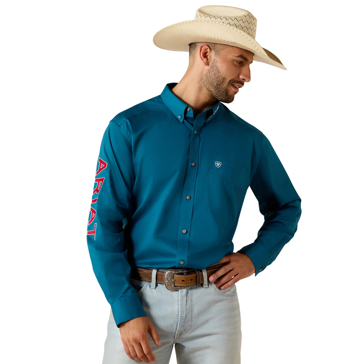 Ariat Men's Team Logo Lightweight Twill Classic Fit Long Sleeve Shirt