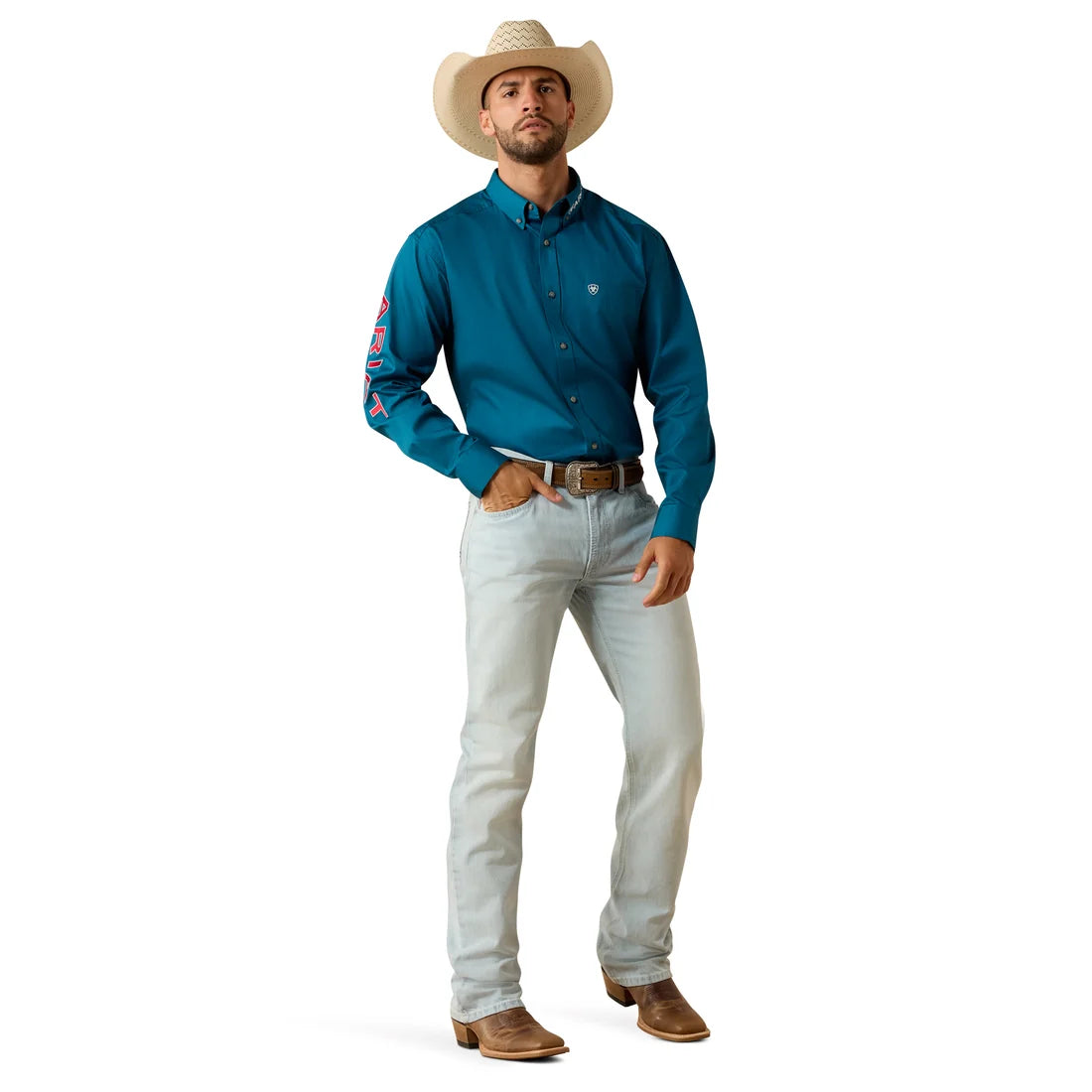 Ariat Men's Team Logo Lightweight Twill Classic Fit Long Sleeve Shirt