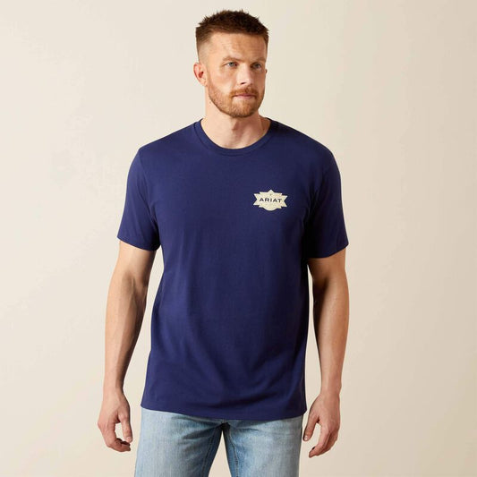 Ariat Men's Mesa Motif Lockup T-Shirt - Medieval Blue