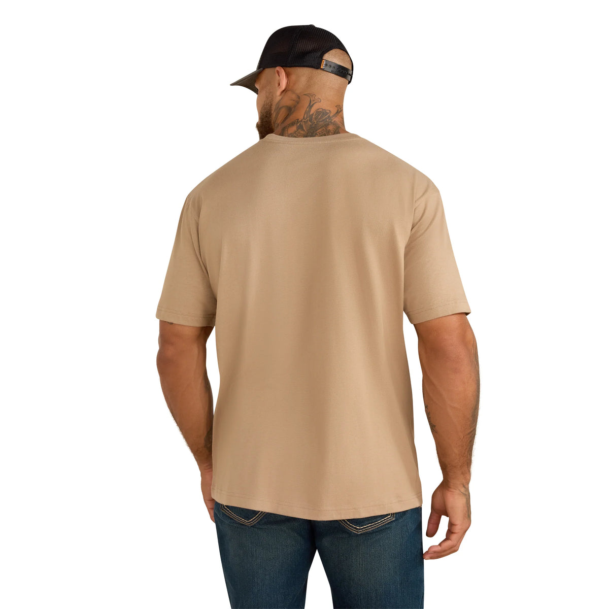 Ariat Rebar Cotton Strong Greige Standard Pocket T-Shirt