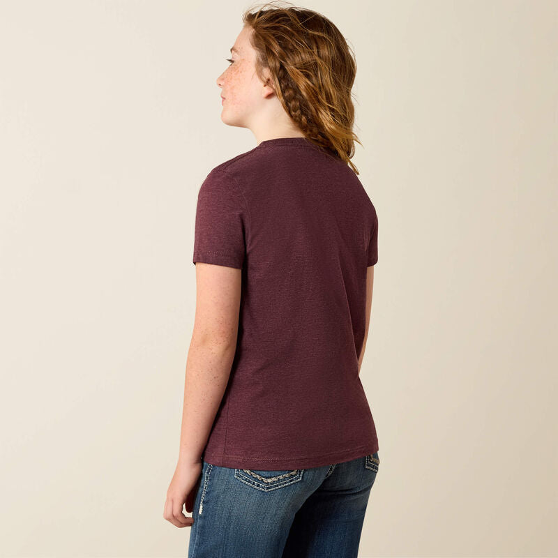 Ariat Girl's Skulls Florals T-Shirt - Wine