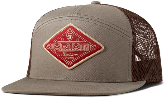 Ariat Men's American Original Diamond Patch Mesh Snapback Cap - Grey