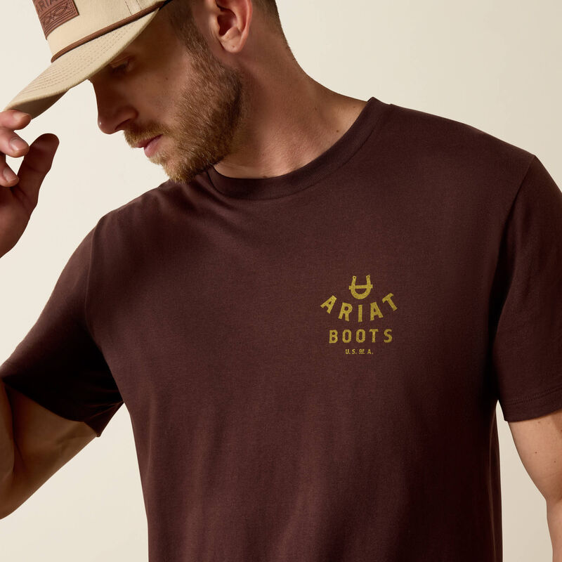 Ariat Men's Western Ropes Classic Fit T-Shirt - Puce