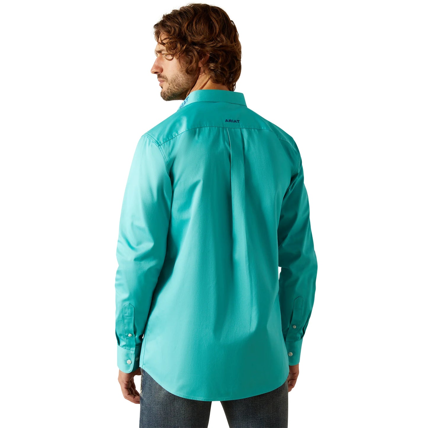 Ariat Men's Turquoise Team Logo Classic Fit Button Down Shirt