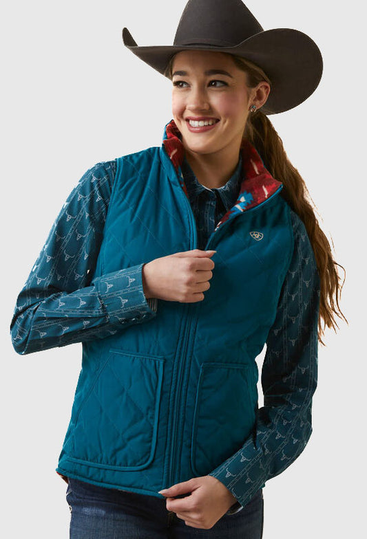 Ariat Women's Dilon Reversible Insulated Vest (Deep Lagoon)