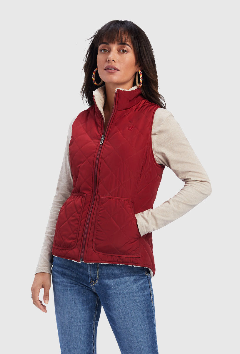 Ariat Women's REAL Reversible Dilon Insulated Vest - Rouge Red