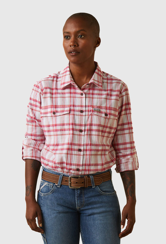 Ariat Women's Rebar made Tough L/S Work Shirt - Cherries Julibee Plaid