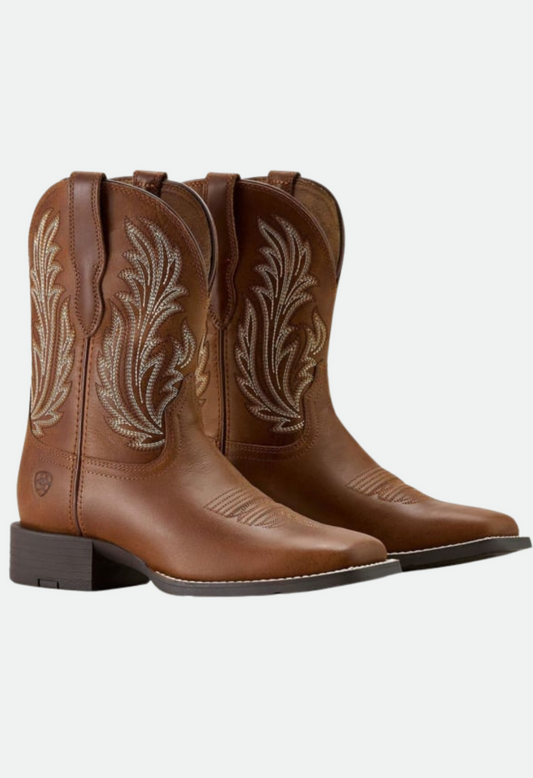 Ariat Womens Round Up Filly Western Boot - Sorrel Crunch