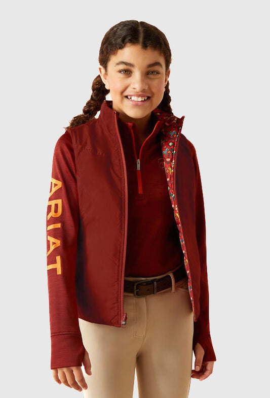 Ariat Youth Girls Bella Reversible Insulated Vest (Dala Horse/Arctic)