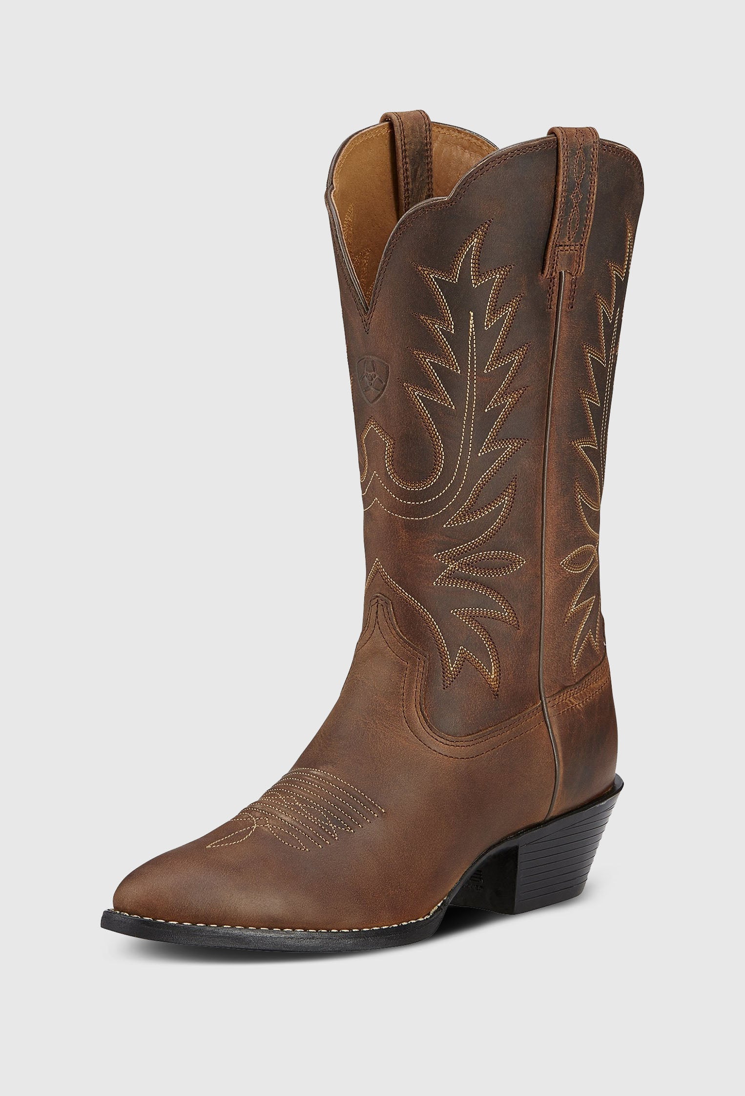Ariat Women's Heritage Western R Toe - Distressed Brown_All