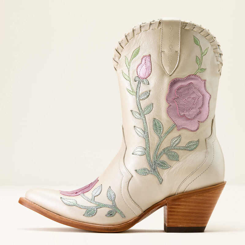 Ariat Women's Arrosa J Toe Western Boot - Ivory Pearl|Garden Shine