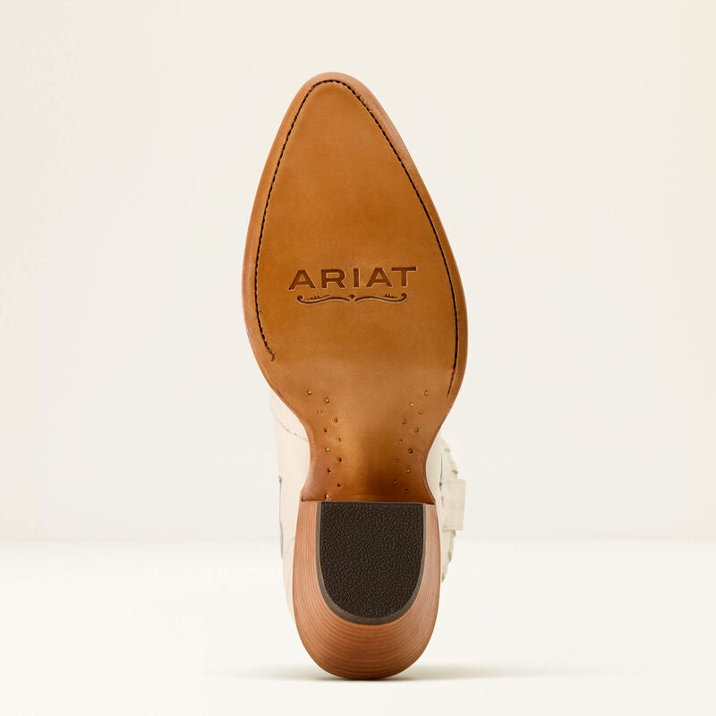 Ariat Women's Arrosa J Toe Western Boot - Ivory Pearl|Garden Shine