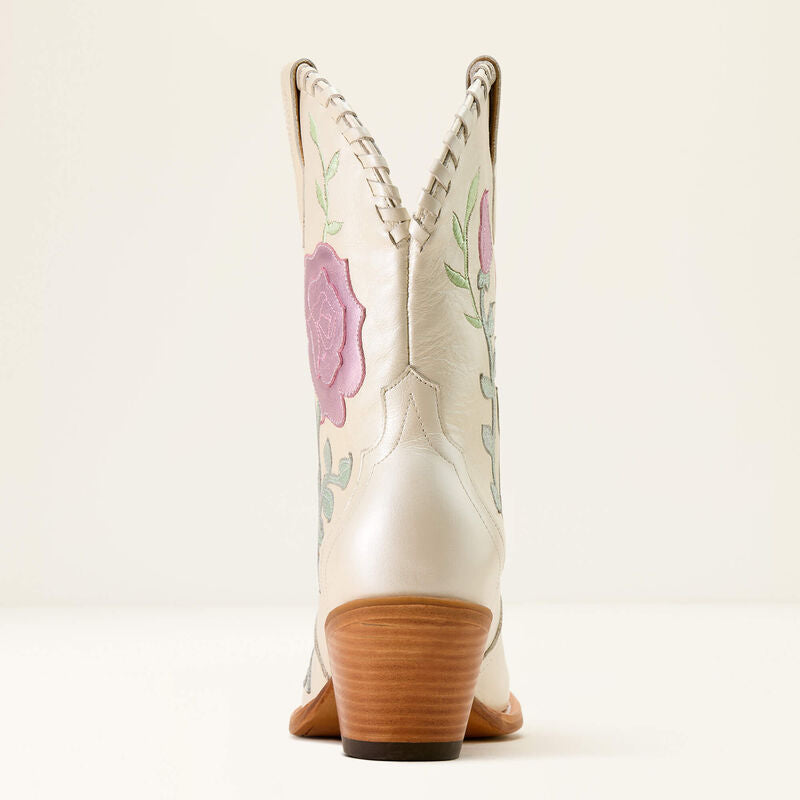 Ariat Women's Arrosa J Toe Western Boot - Ivory Pearl|Garden Shine