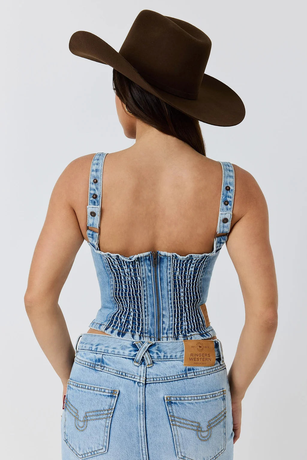 Ringers Western Asher Women's Denim Bustier Top