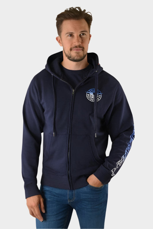Bullzye Men's Bullring Zip Up Hoodie (Navy) - SALE