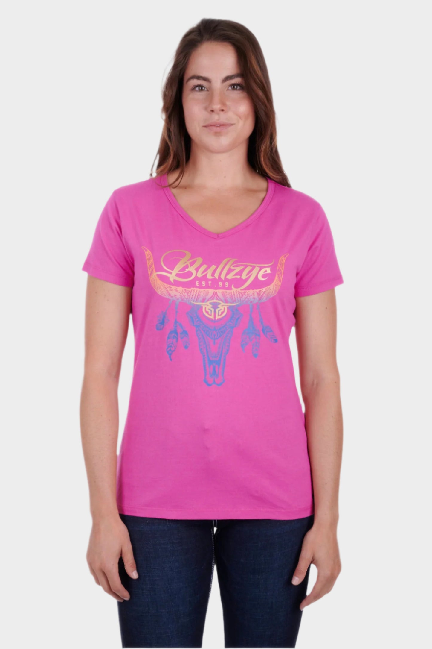 Bullzye Women's Argyle S/S Tee - Rose
