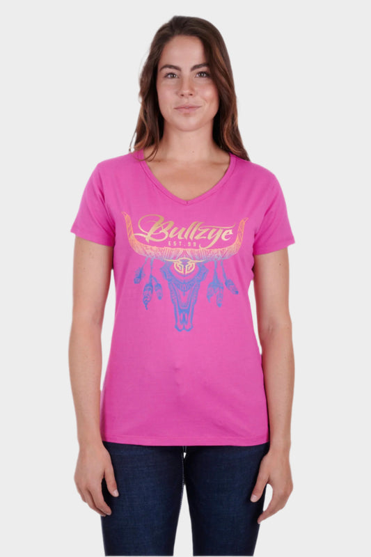 Bullzye Women's Argyle S/S Tee - Rose