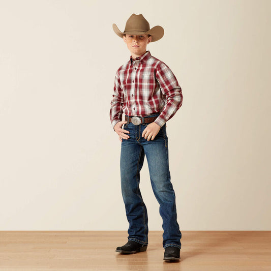 Ariat Boy's B4 Relaxed Baron Boot Cut Jean - Cyclone