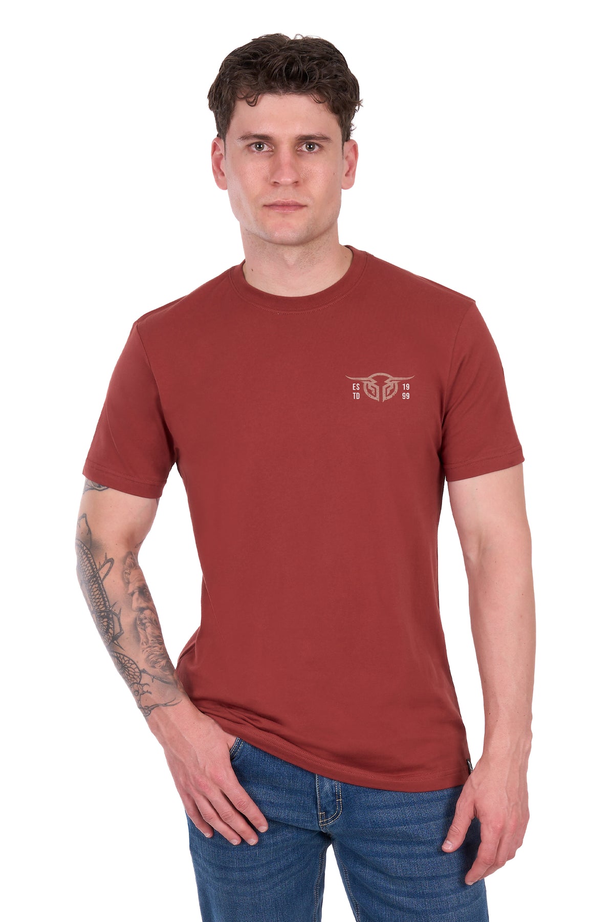 Bullzye Men’s Yale Short Sleeve Tee - Cognac