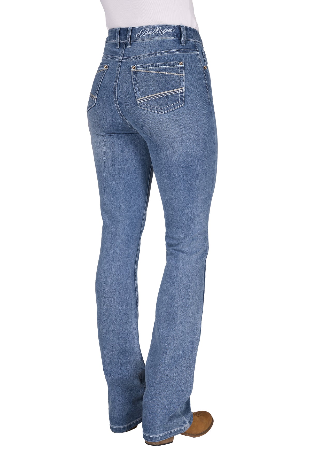 Bullzye Women’s Beccy High-Rise Bootcut Jeans - Faded Blue 34L