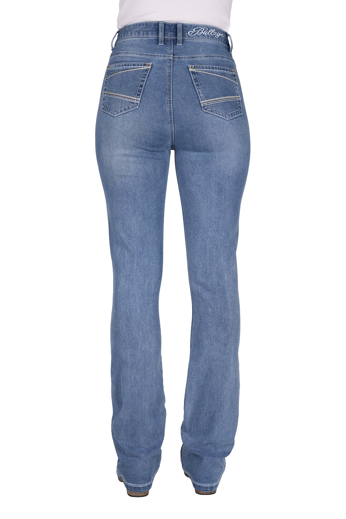 Bullzye Women’s Beccy High-Rise Bootcut Jeans - Faded Blue 34L