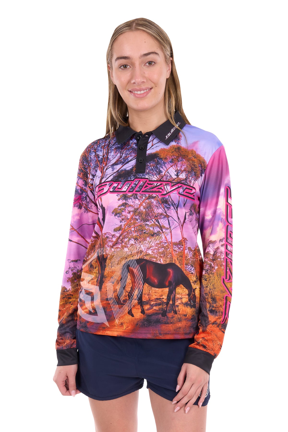 Bullzye Women’s Grazing Horse Long Sleeve Tee - Multi