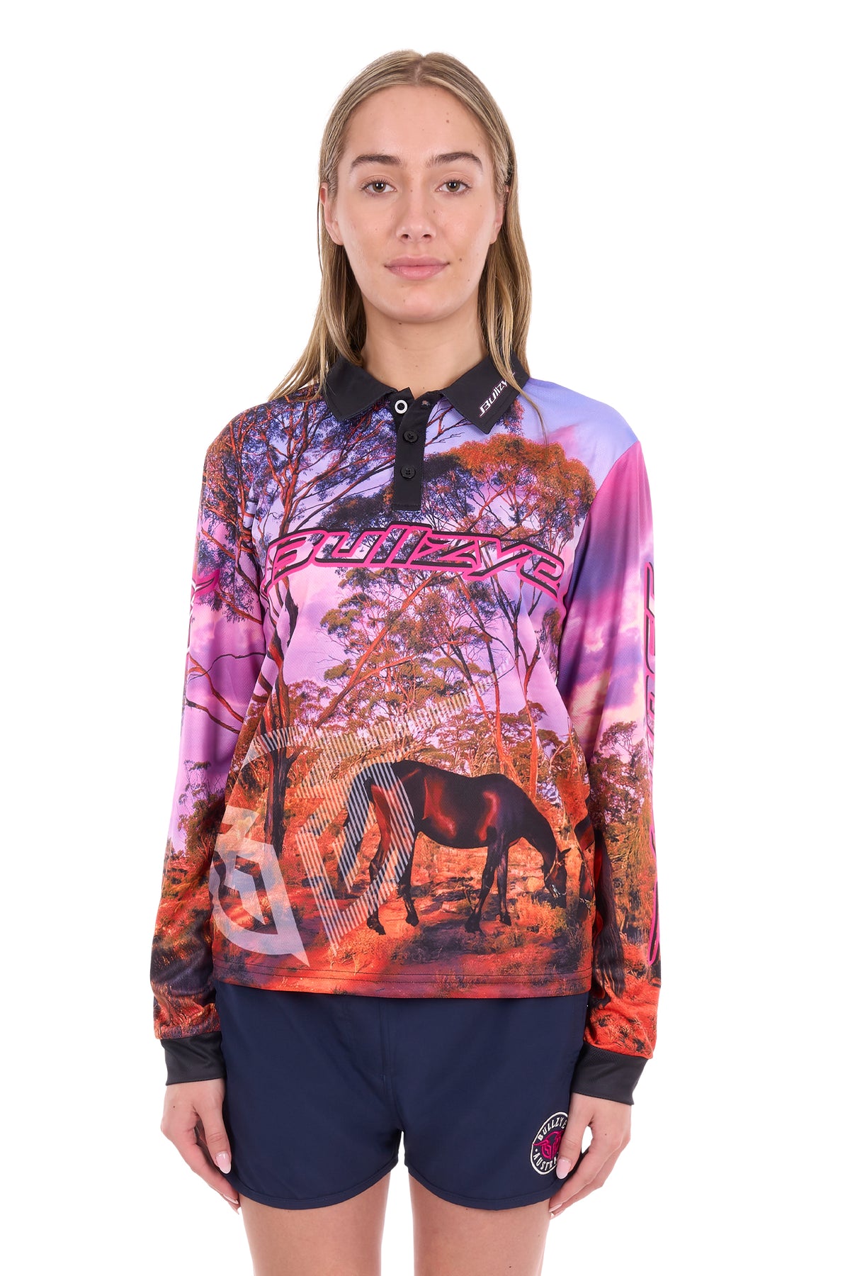 Bullzye Women’s Grazing Horse Long Sleeve Tee - Multi