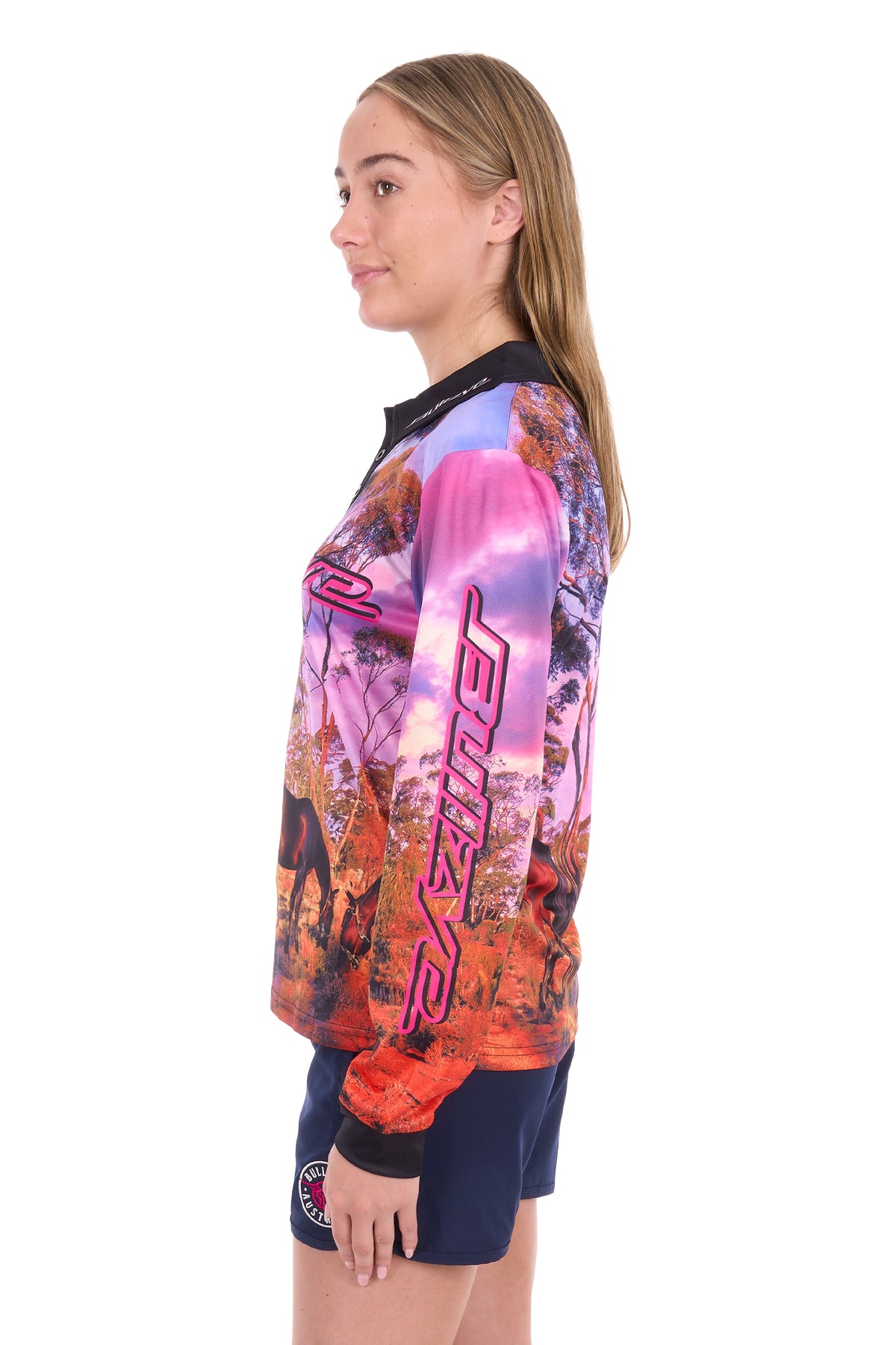 Bullzye Women’s Grazing Horse Long Sleeve Tee - Multi