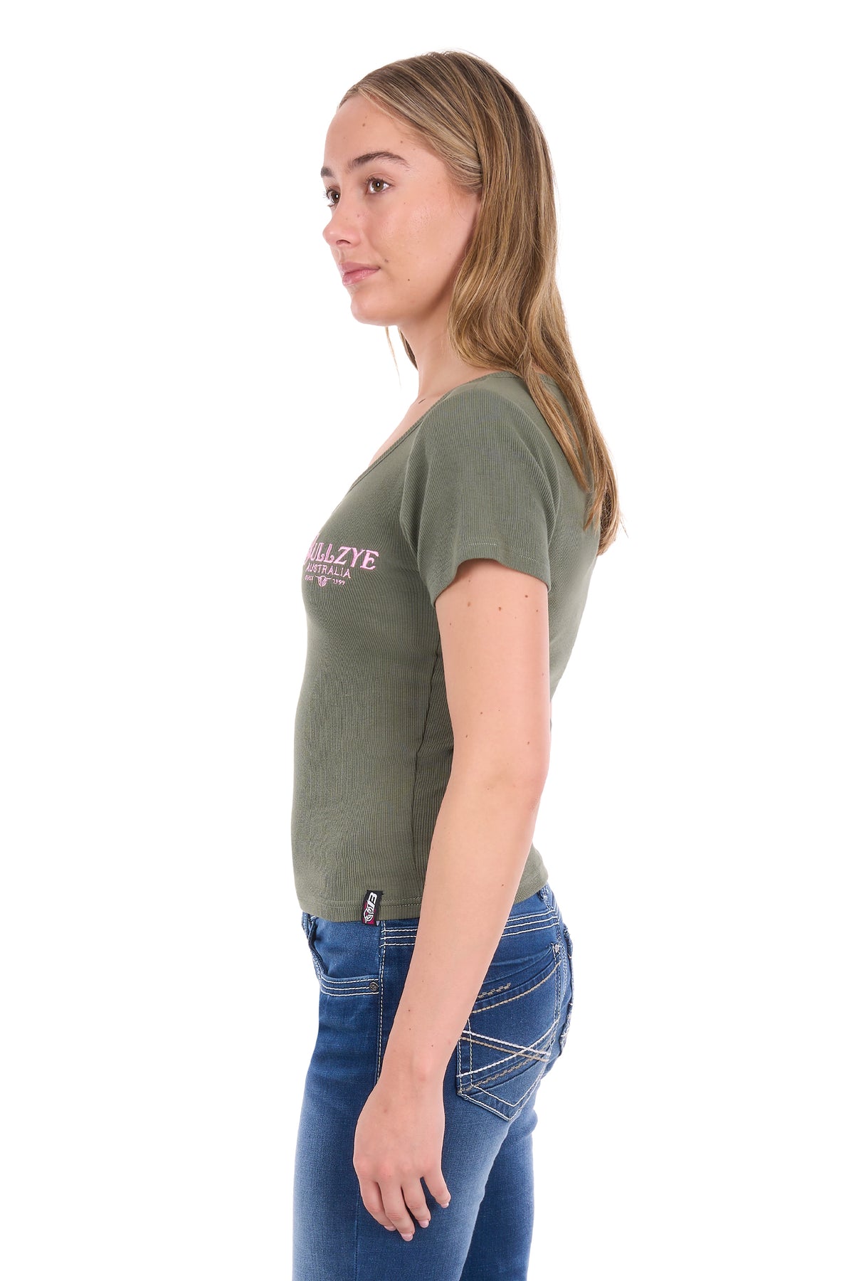 Bullzye Women’s  Freda Henley Tee - Sage