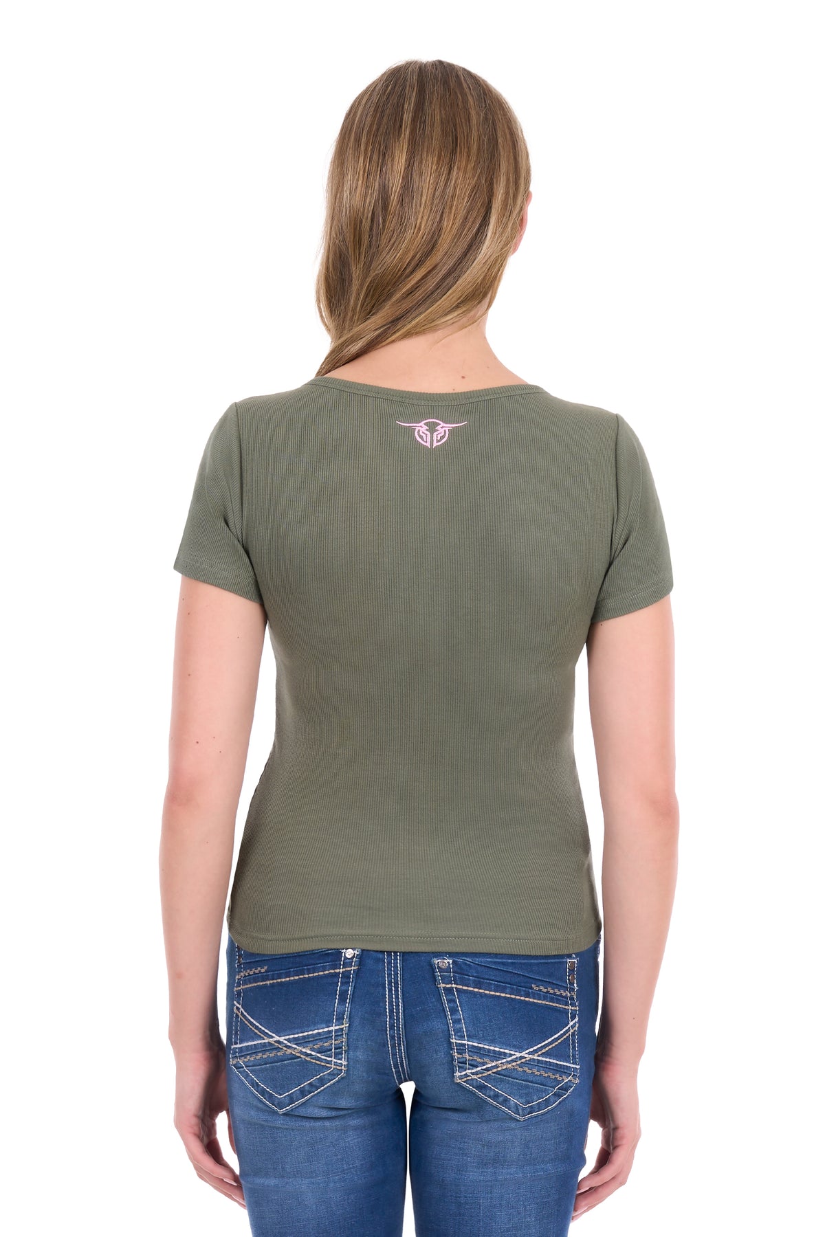 Bullzye Women’s  Freda Henley Tee - Sage