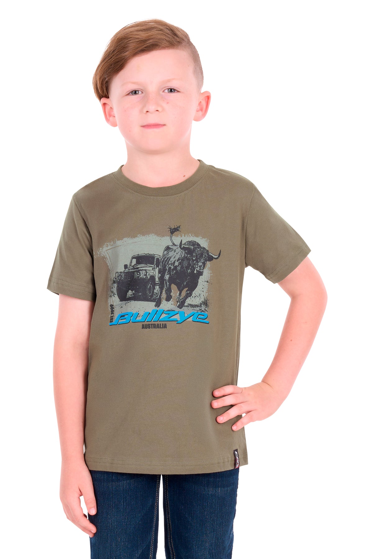 Bullzye Boys’ Banks Short Sleeve Tee - Military