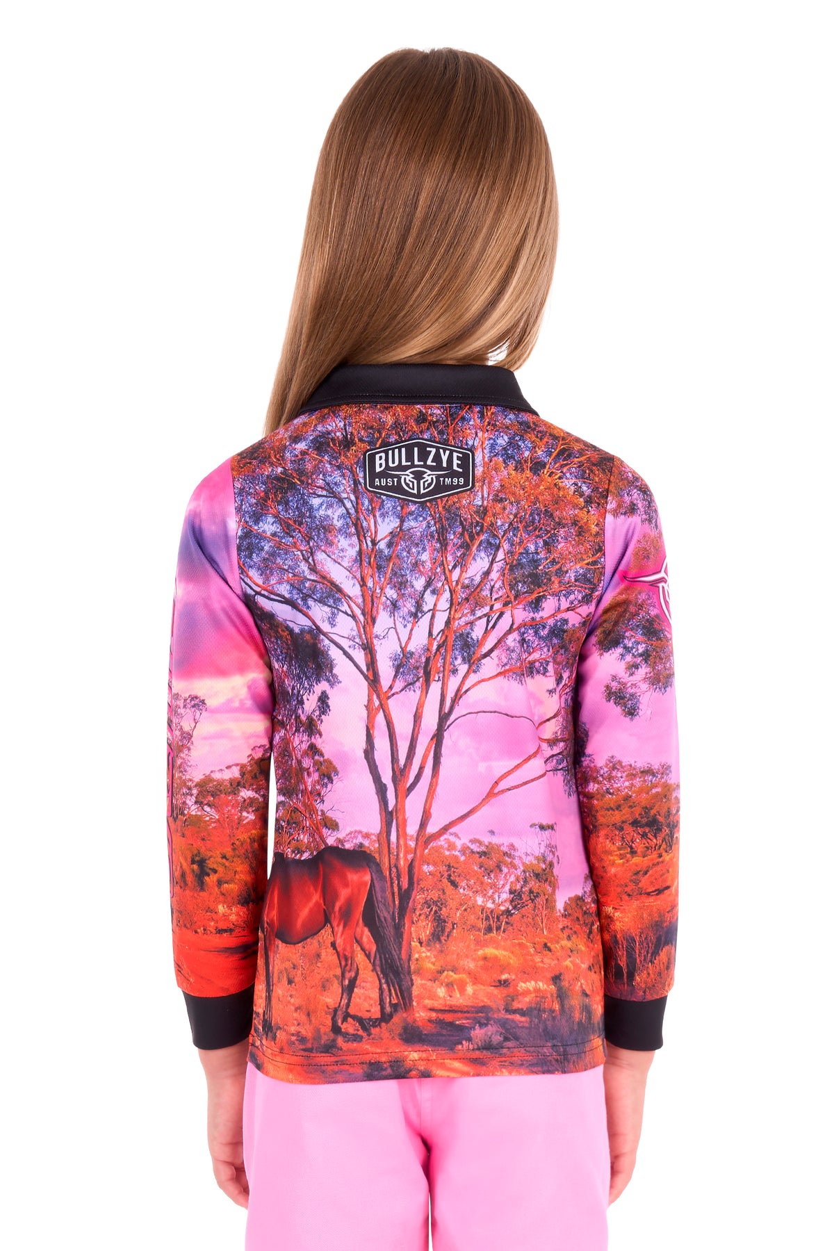 Bullzye Girls’ Grazing Horse Long Sleeve Tee - Multi