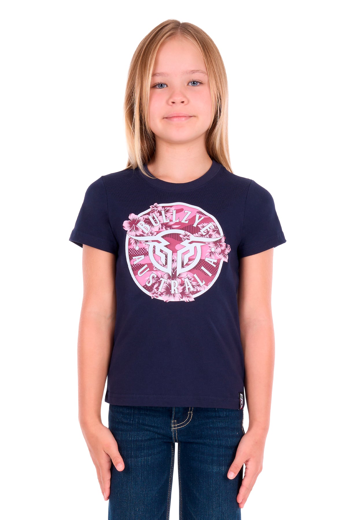 Bullzye Girls’ Ellie Short Sleeve Tee - Navy