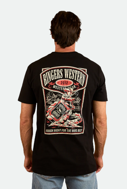 Ringers Western Mens Bars Best Stock Fit T-Shirt - Black
