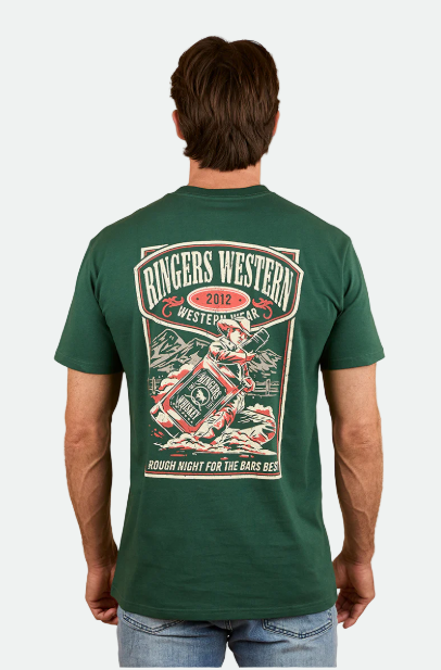 Ringers Western Mens Bars Best Stock Fit T-Shirt - Black