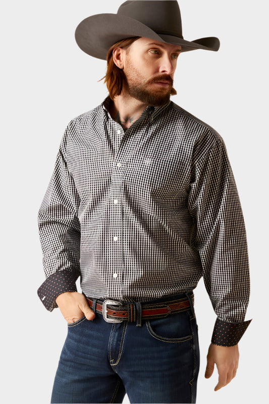 Ariat Men's Wrinkle Free Classic Plaid L/S Shirt (White)