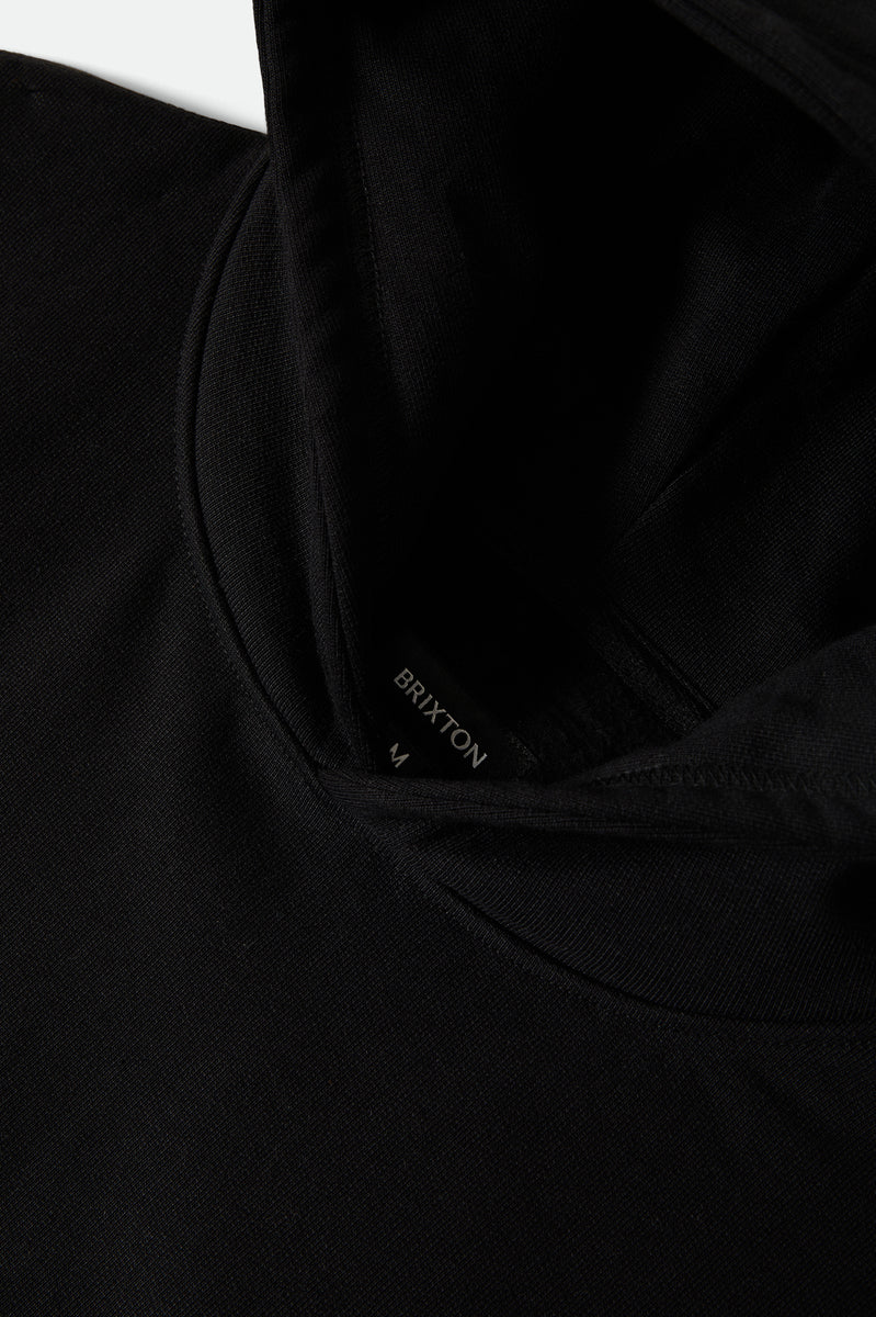 Brixton Embroidered Heavyweight Oversized Hoodie -  Black
