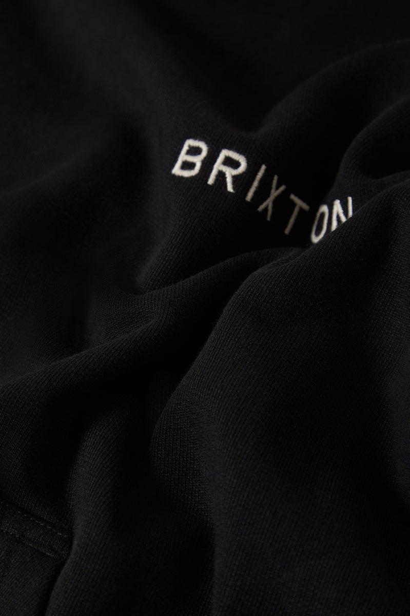 Brixton Embroidered Heavyweight Oversized Hoodie -  Black
