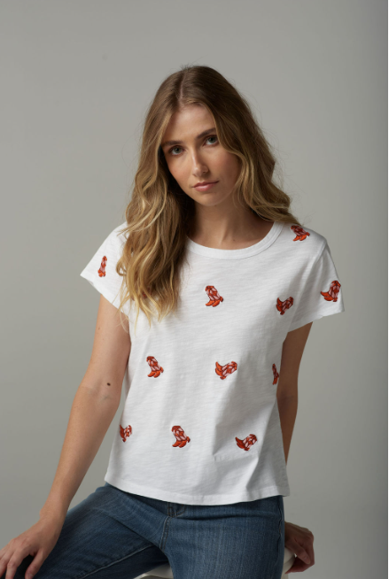 Goondiwindi Cotton Embroidered  Boots Tee - White
